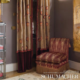 Schumacher Zebra Velvet Gold Plum Fabric