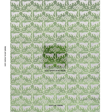 Schumacher Woodland Leopard Velvet Emerald Fabric