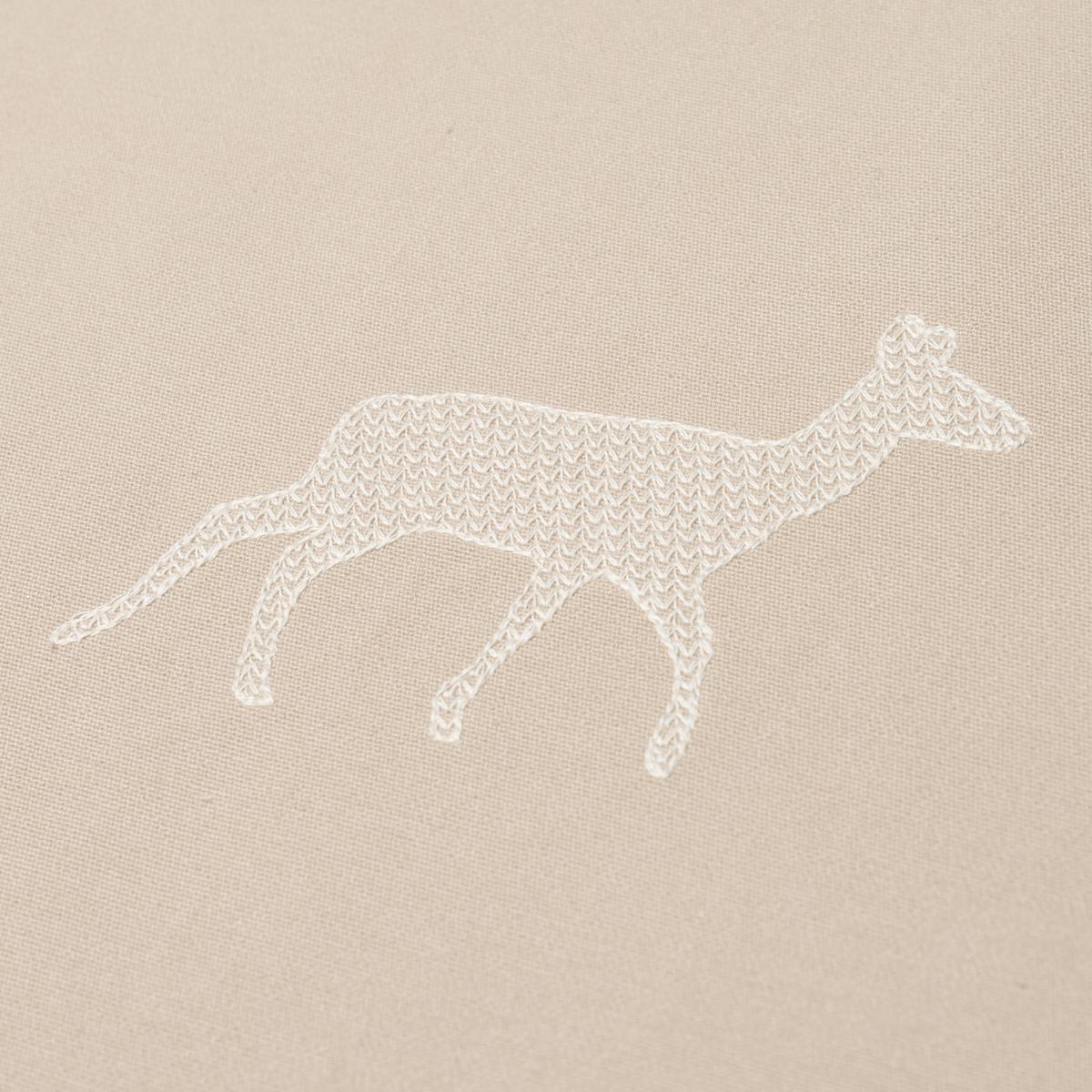 Schumacher Caribou Embroidery Parchment Fabric