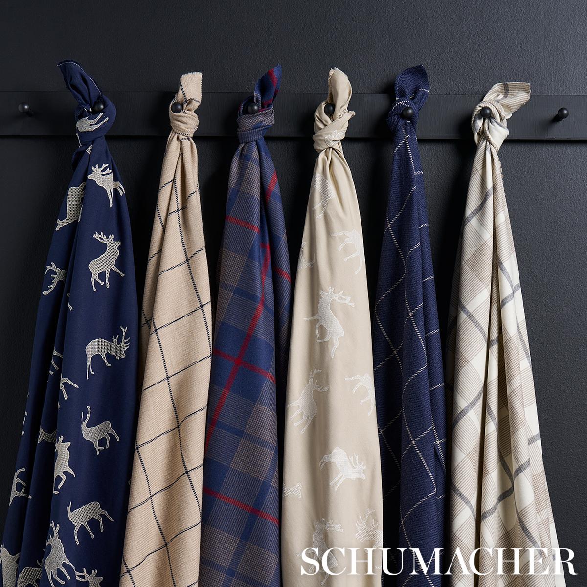 Schumacher Caribou Embroidery Parchment Fabric