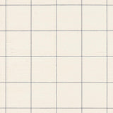 Schumacher Windowpane Embroidered Sisal Navy Wallpaper