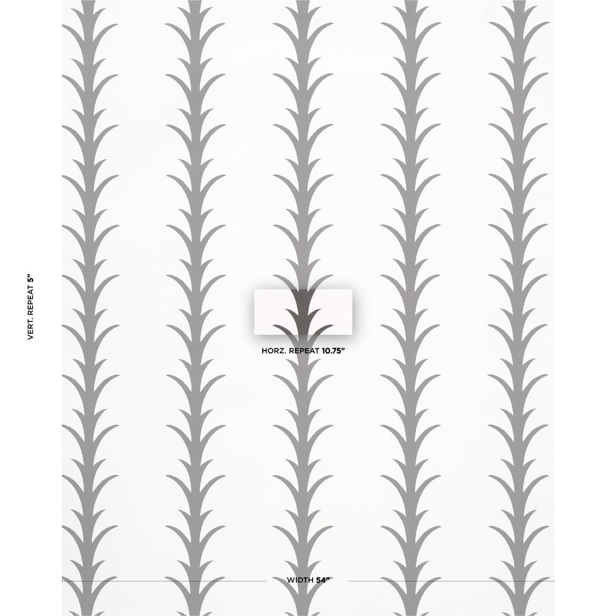 Schumacher Acanthus Stripe Carbon On Ivory Wallpaper