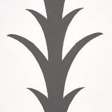 Schumacher Acanthus Stripe Carbon On Ivory Wallpaper