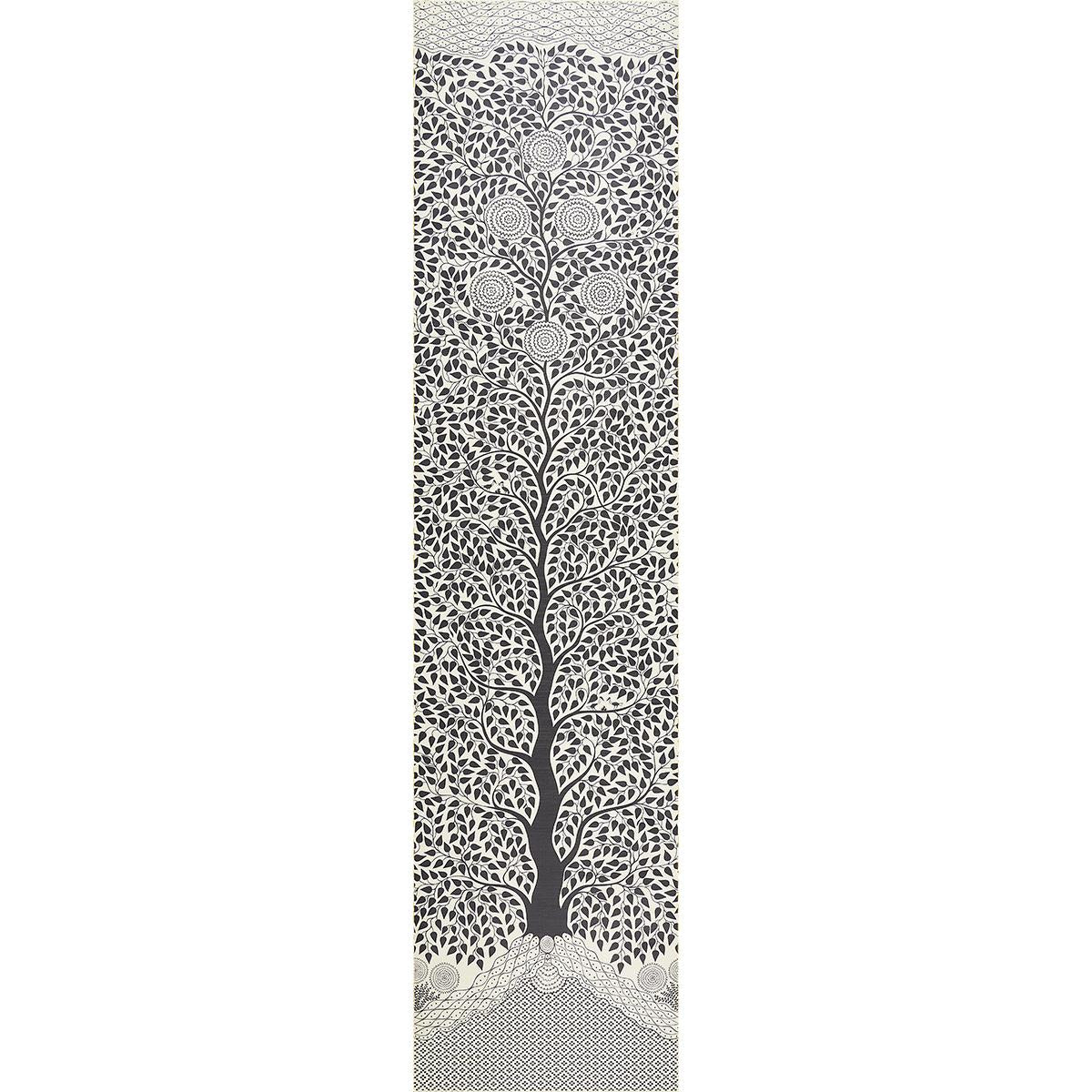 Schumacher Kayon Sisal Panel Black Wallpaper