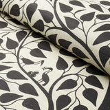 Schumacher Kayon Sisal Panel Black Wallpaper