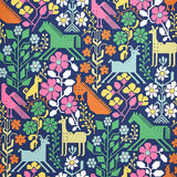 Schumacher Lupita Multi On Navy Wallpaper