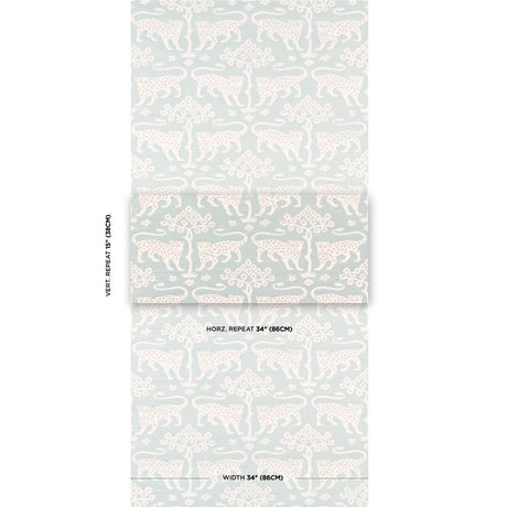 Schumacher Woodland Leopard Sisal Waterblue Wallpaper