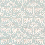 Schumacher Woodland Leopard Sisal Waterblue Wallpaper