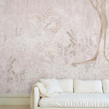Schumacher Bisou Panel Set Blush Wallpaper