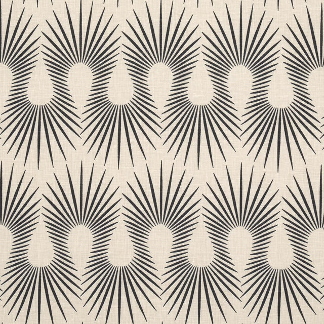 Schumacher Hedgehog Putty  Black Fabric