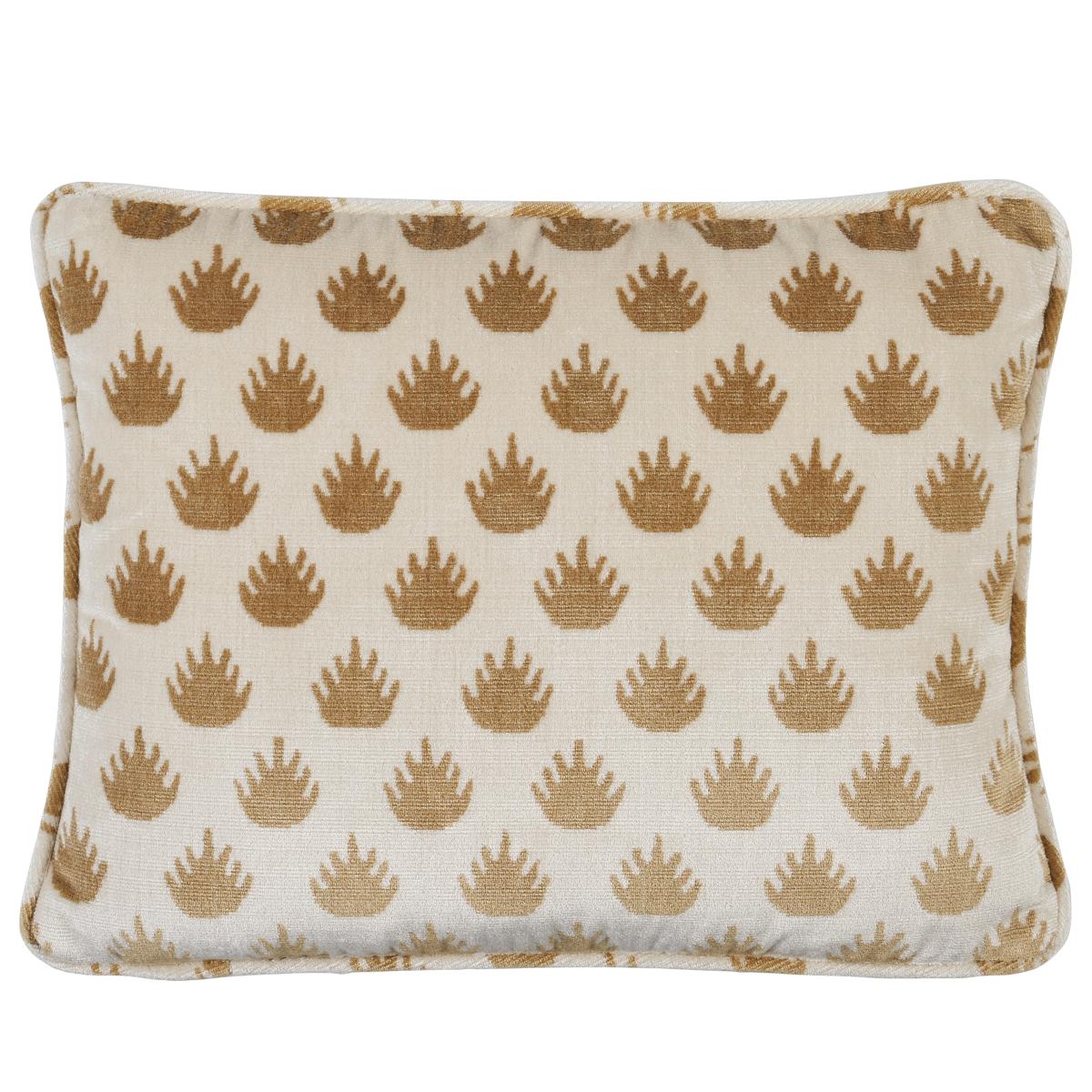 Schumacher Camel 16" x 12" Coronation Velvet Pillow