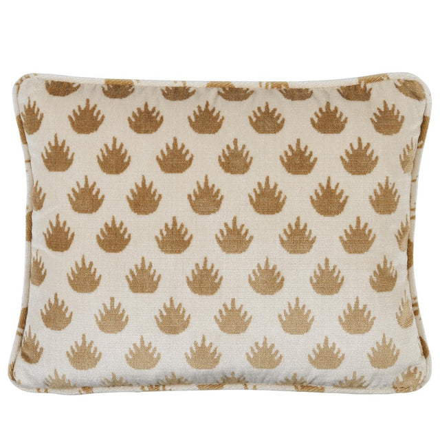 Schumacher Camel 16" x 12" Coronation Velvet Pillow
