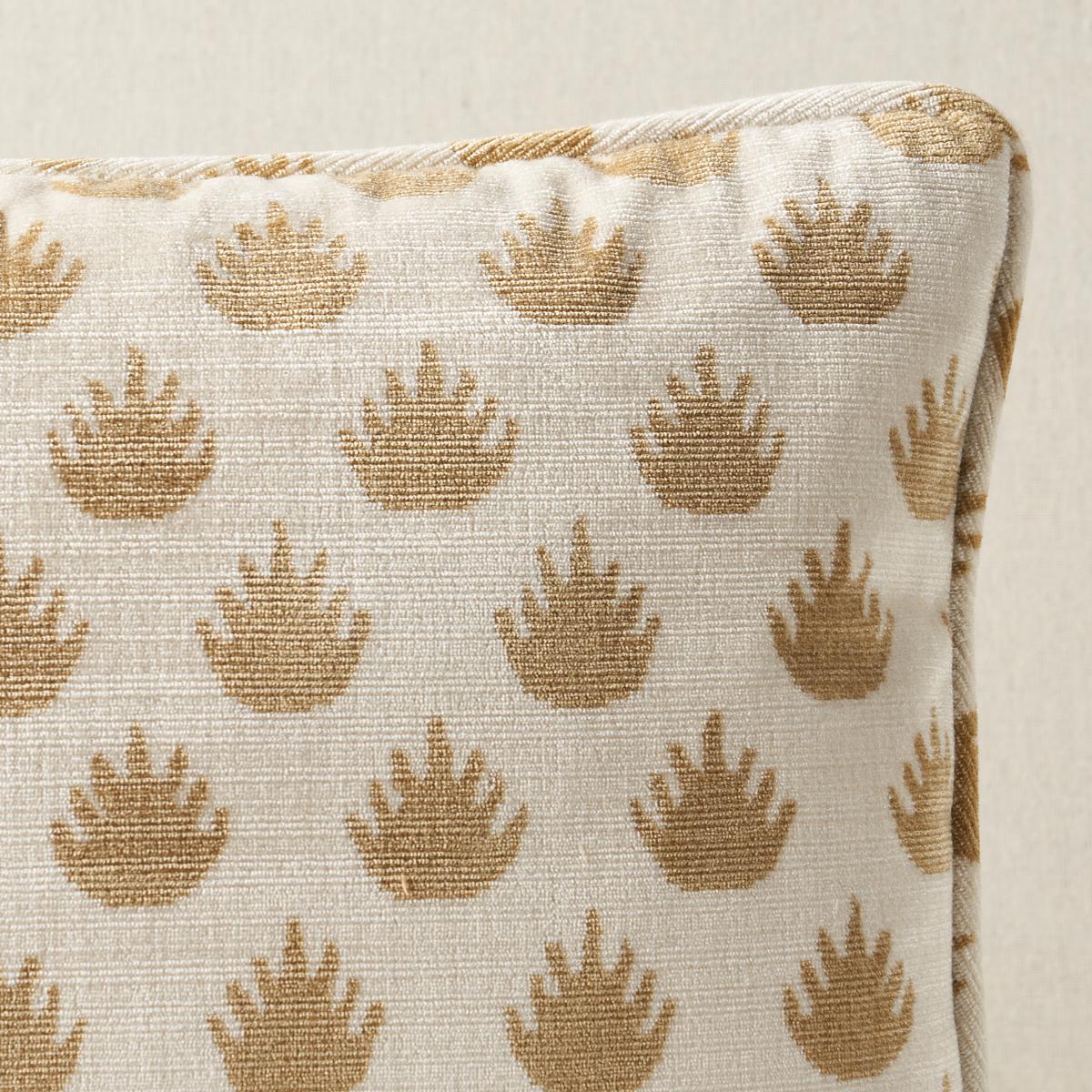 Schumacher Camel 16" x 12" Coronation Velvet Pillow