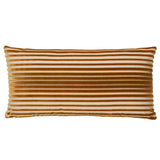 Schumacher Bronze 24" x 12" Chimay Stripe Velvet Pillow