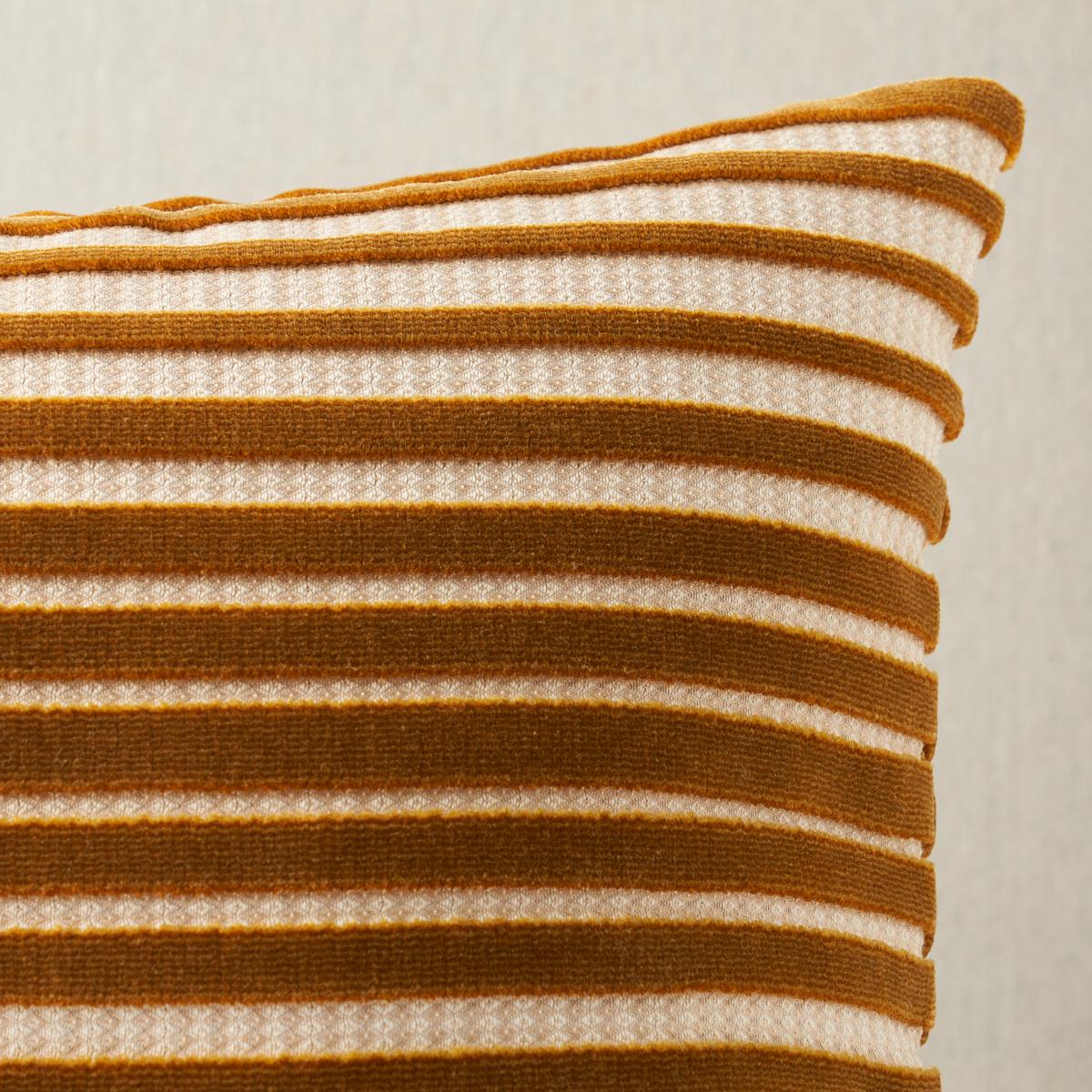 Schumacher Bronze 24" x 12" Chimay Stripe Velvet Pillow