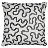 Schumacher Black On Ivory 20" x 20" Riley Pillow