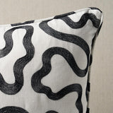 Schumacher Black On Ivory 20" x 20" Riley Pillow