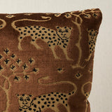 Schumacher Woodland Leopard Velvet Sepia 18" x 18" Pillow