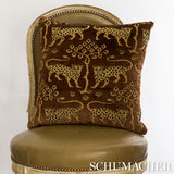 Schumacher Woodland Leopard Velvet Sepia 18" x 18" Pillow