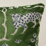 Schumacher Woodland Leopard Velvet Emerald 24" x 12" Pillow