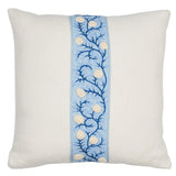Schumacher Ivory & Blue 16" x 16" Ashoka Pillow