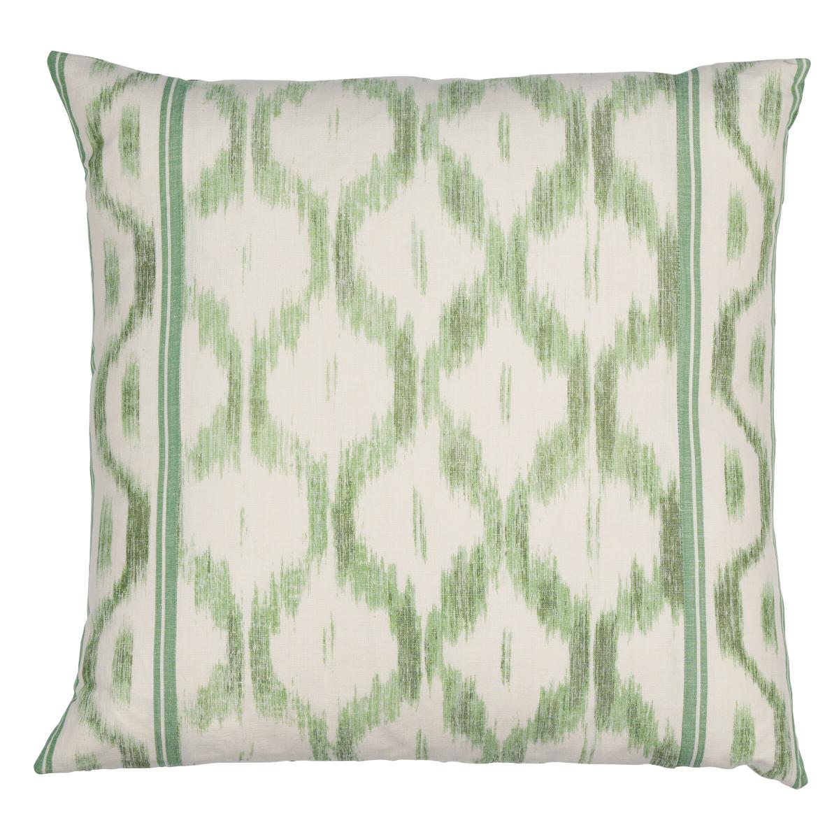 Schumacher Santa Monica Ikat Leaf Green 22" x 22" Pillow