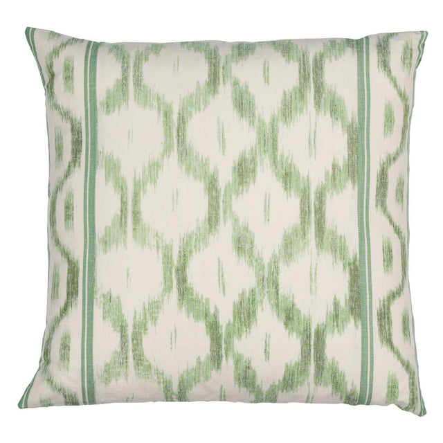 Schumacher Santa Monica Ikat Leaf Green 22" x 22" Pillow