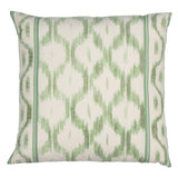 Schumacher Santa Monica Ikat Leaf Green 22" x 22" Pillow