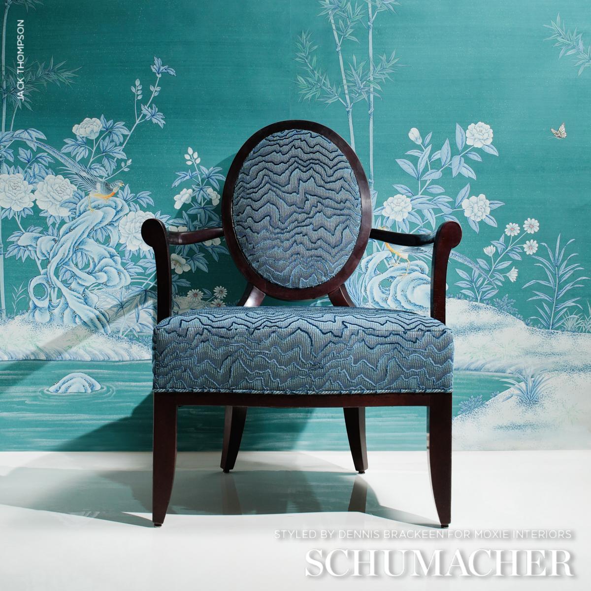 Schumacher Zambezi Velvet Slate Blue Fabric