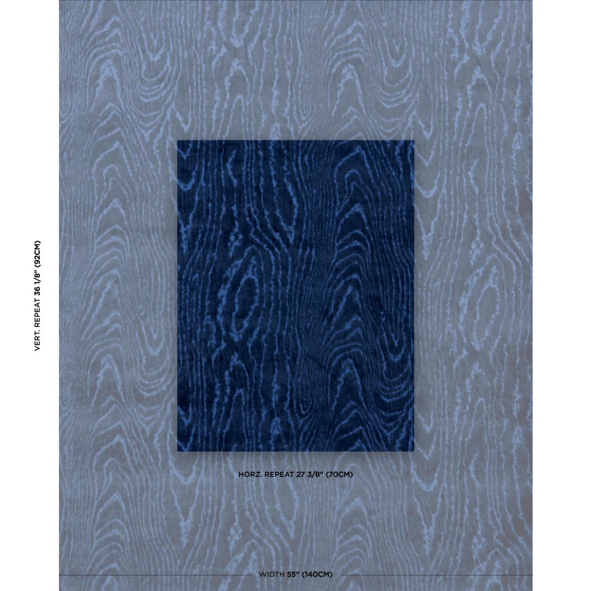 Schumacher Marisa Moire Velvet Lapis Fabric