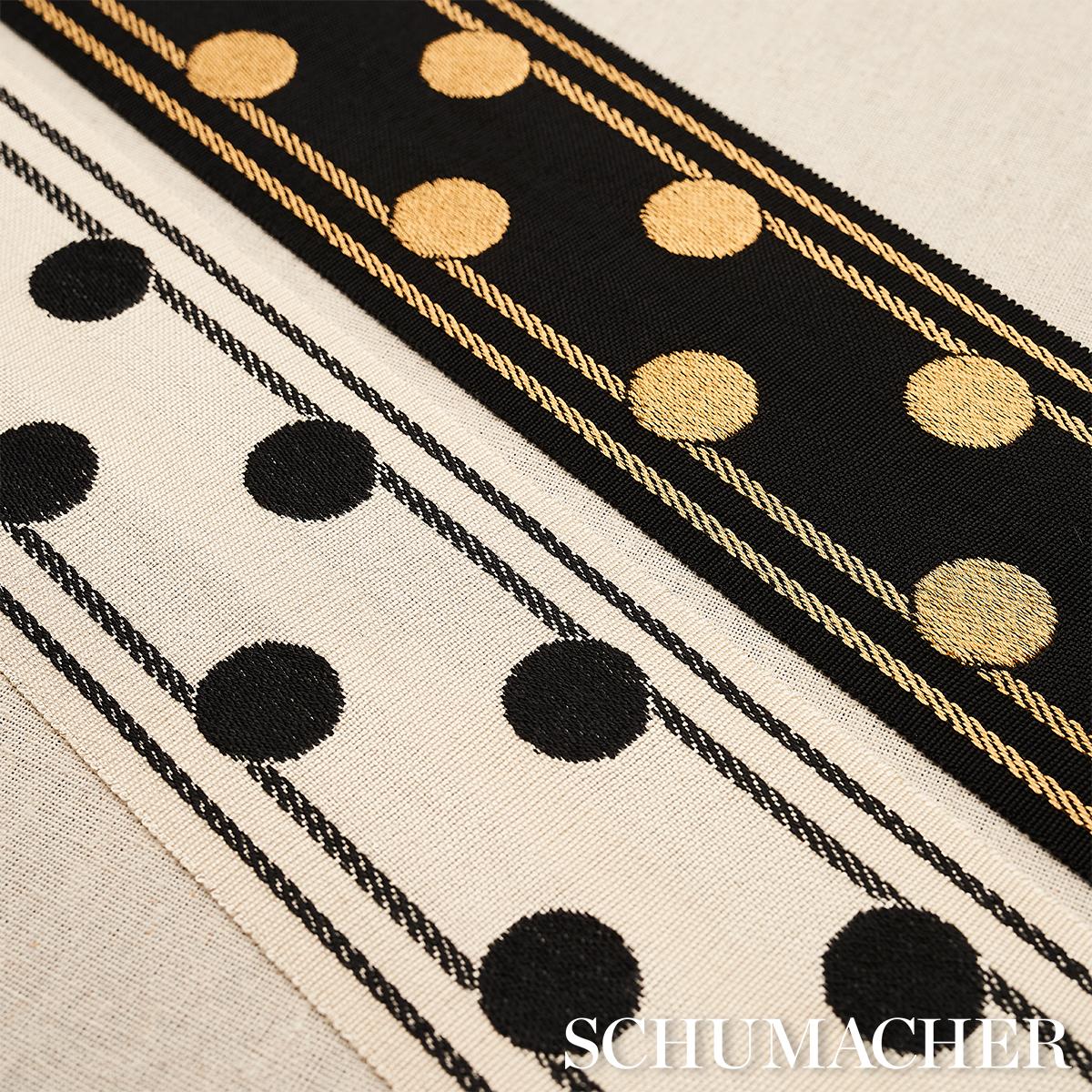 Schumacher Bianca Tape Ivory Noir Trim