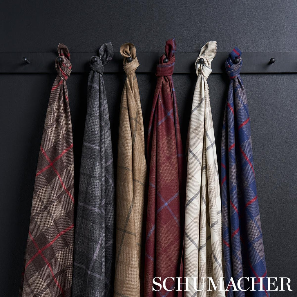 Schumacher Montana Wool Plaid Burgundy Fabric