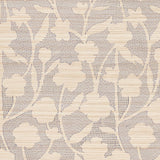 Schumacher Kantha Embroidered Flower Sisal Carbon Wallpaper