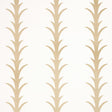 Schumacher Acanthus Stripe Gold On Ivory Wallpaper