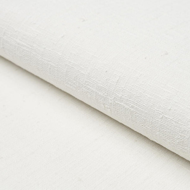 Schumacher Linen Bark White Wallpaper