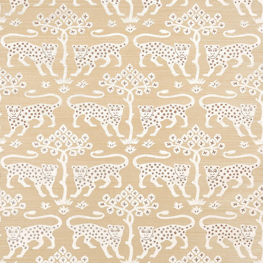 Schumacher Woodland Leopard Sisal Oatmeal Wallpaper