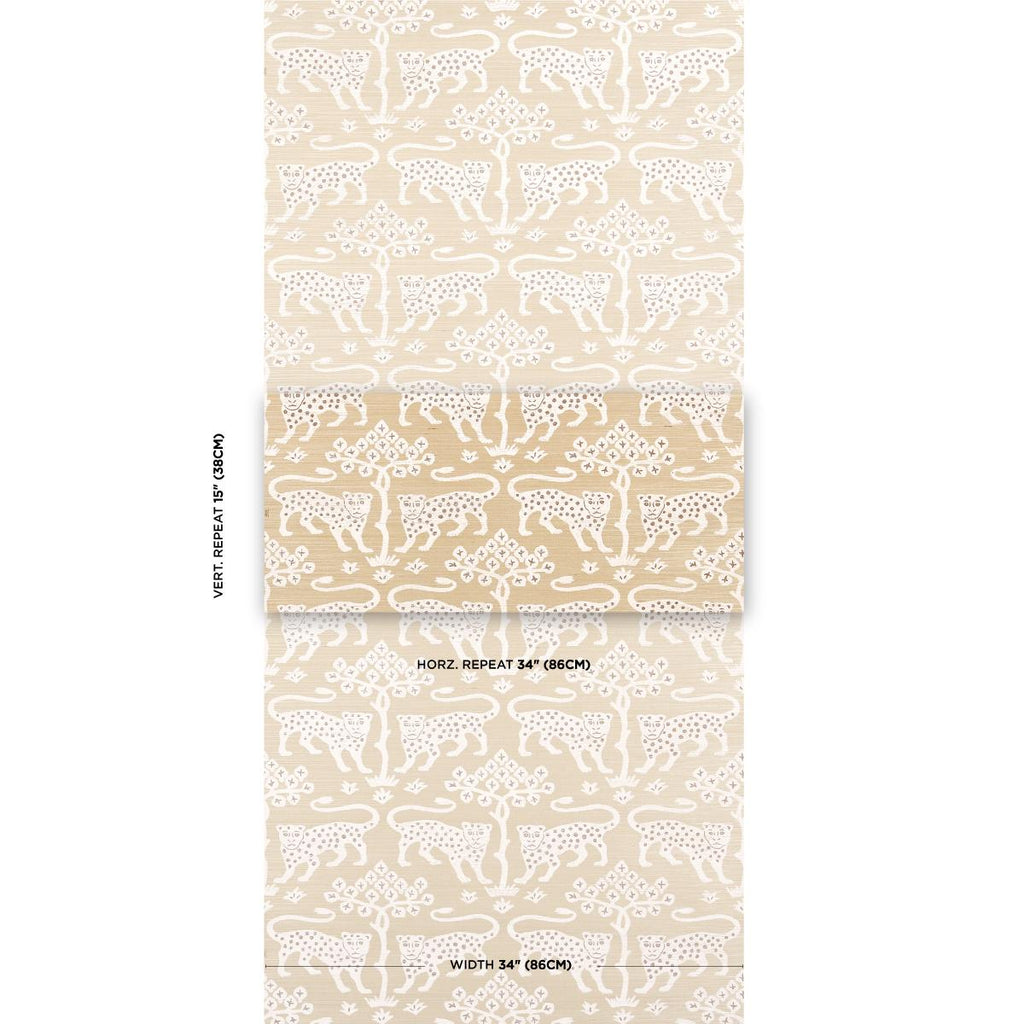 Schumacher Woodland Leopard Sisal Oatmeal Wallpaper
