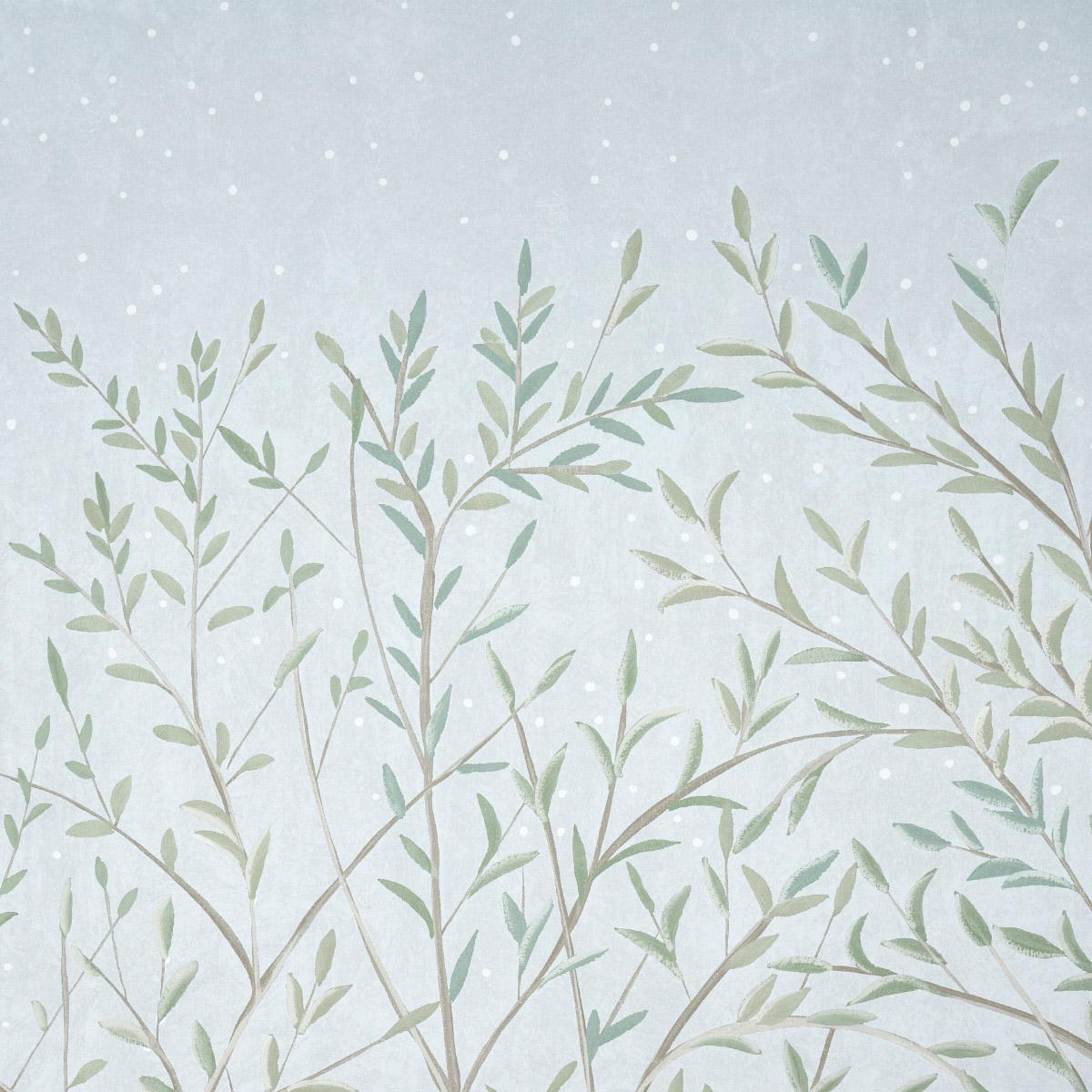 Schumacher Brindille Golden Accented Panel Set Mineral Wallpaper