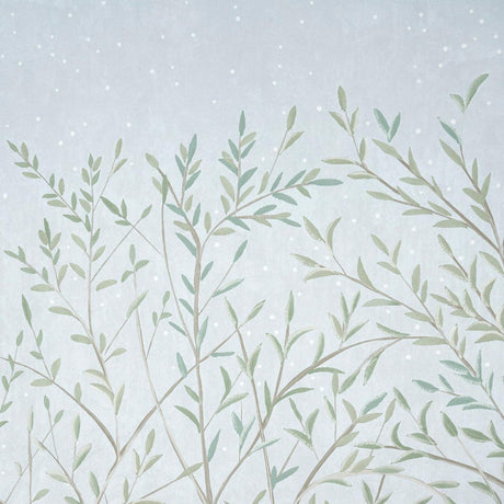 Schumacher Brindille Golden Accented Panel Set Mineral Wallpaper