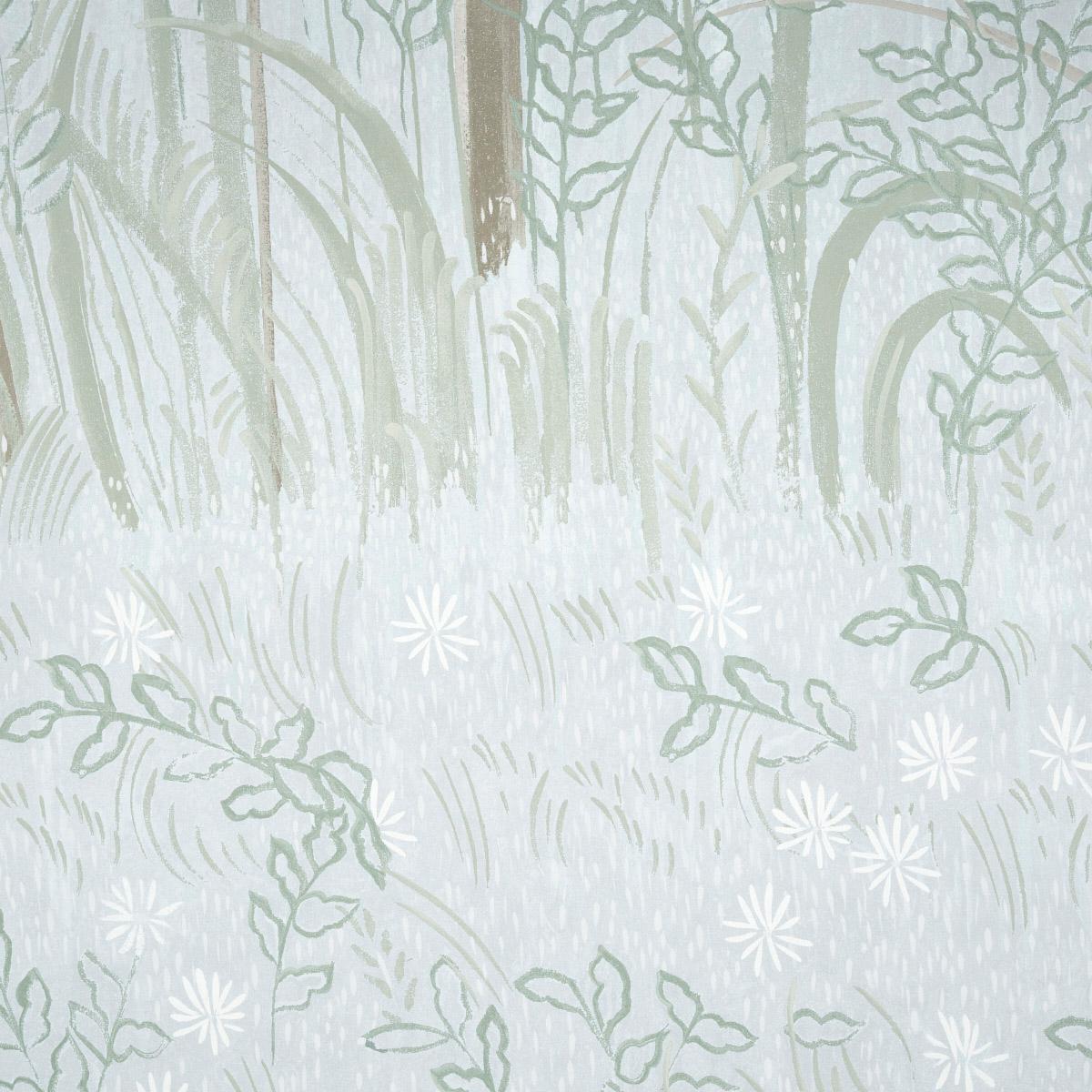 Schumacher Brindille Golden Accented Panel Set Mineral Wallpaper