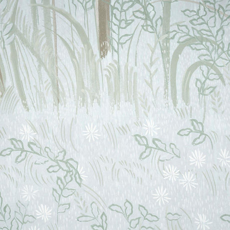 Schumacher Brindille Golden Accented Panel Set Mineral Wallpaper