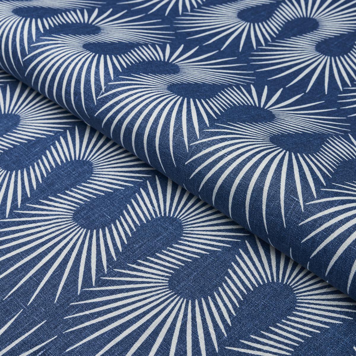 Schumacher Hedgehog Denim White Fabric