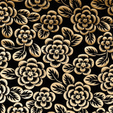 Schumacher Angelica Floral Gold & Noir Fabric