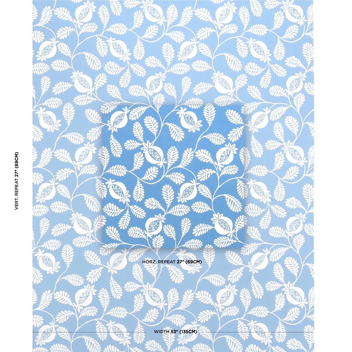 Schumacher Lanzadera Vine Indoor/Outdoor Ocean Fabric