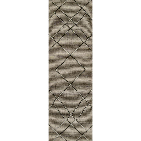 Tempaper Diamond Zephyr Natural Driftwood 2'3" x 8' Jute and Wool Runner Rug