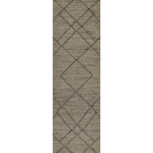 Tempaper Diamond Zephyr Natural Driftwood 2'3" x 8' Jute and Wool Runner Rug
