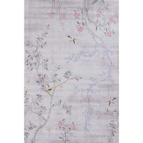 Tempaper Chinoiserie Blossom Sterling Silver 5' x 8' Indoor/Outdoor Area Rug