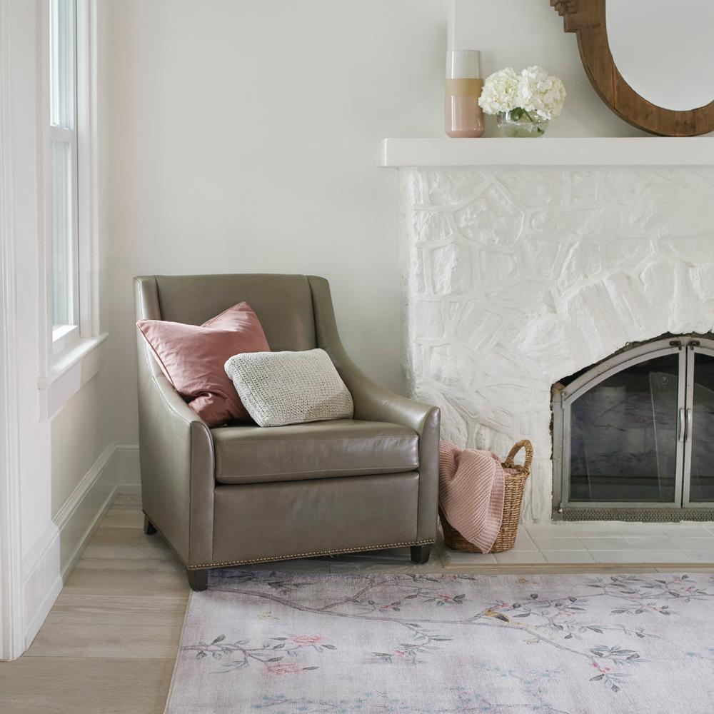 DecoratorsBest Chinoiserie Blossom Sterling Silver 5' x 8' Indoor/Outdoor Area Rug