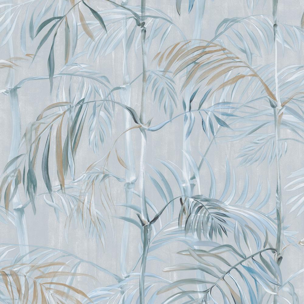 Tempaper Whispering Bamboo Misty Blue Non-Pasted Wallpaper
