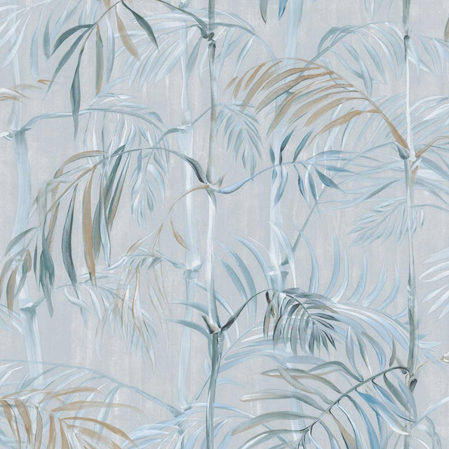 Tempaper Whispering Bamboo Misty Blue Non-Pasted Wallpaper